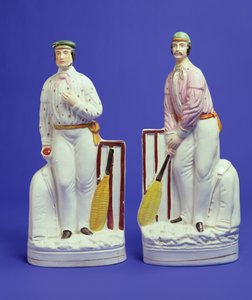 Ett par Staffordshire keramik cricketers känd för att representera George Parr och Julius Caesar (keramik)